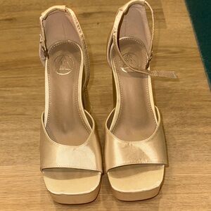 Missguided Gold Chunky Block Heel